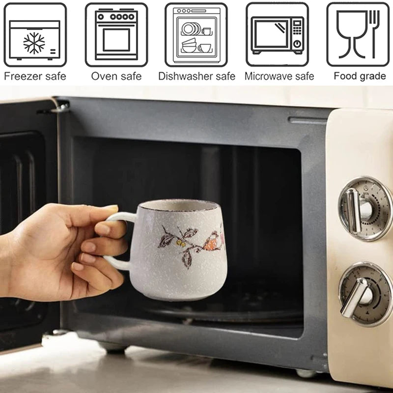 Japanese Retro Ceramic Mug with Lid