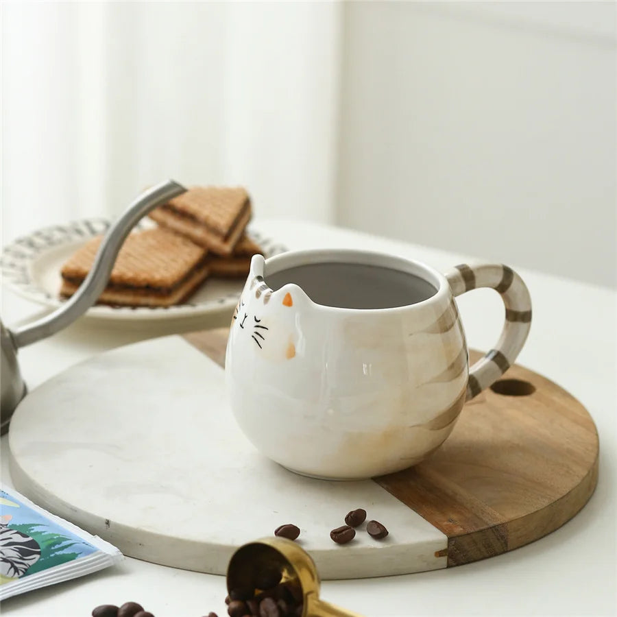 Cute Cat Shaped Ceramic Mug