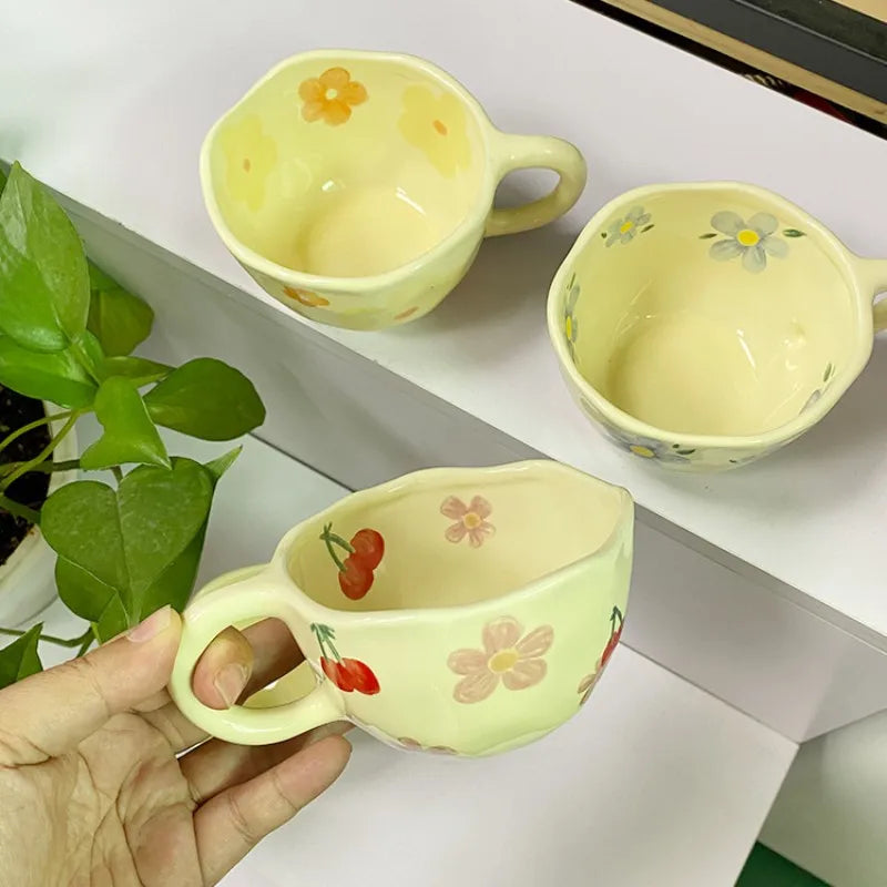 Handcrafted Flower Ceramic Mug