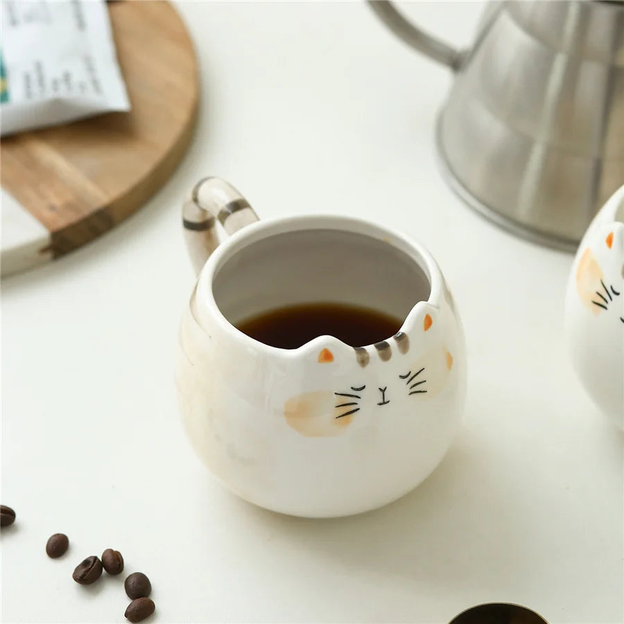 Cute Cat Shaped Ceramic Mug