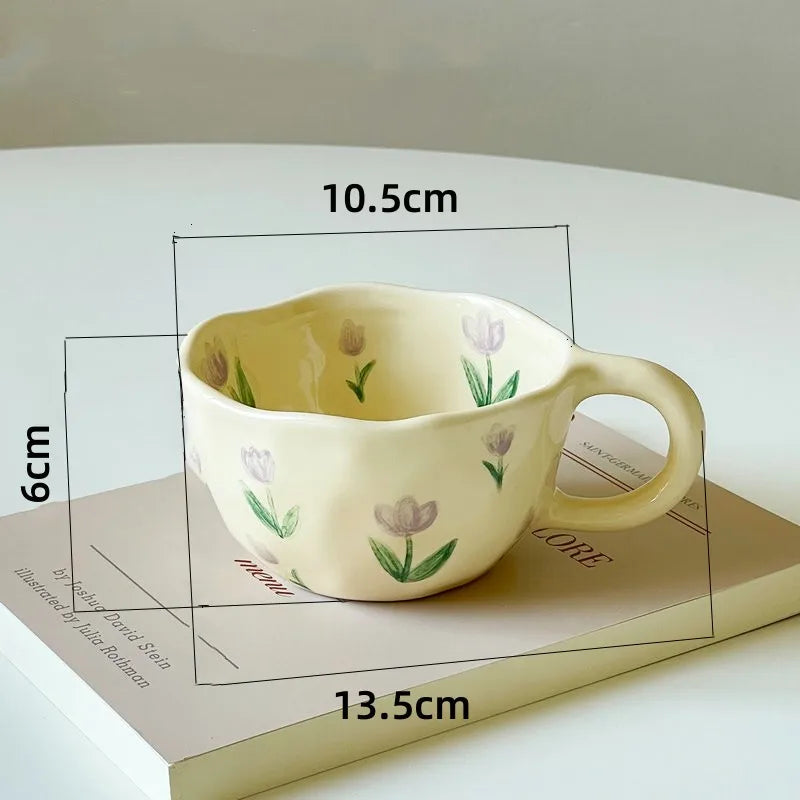 Handcrafted Flower Ceramic Mug